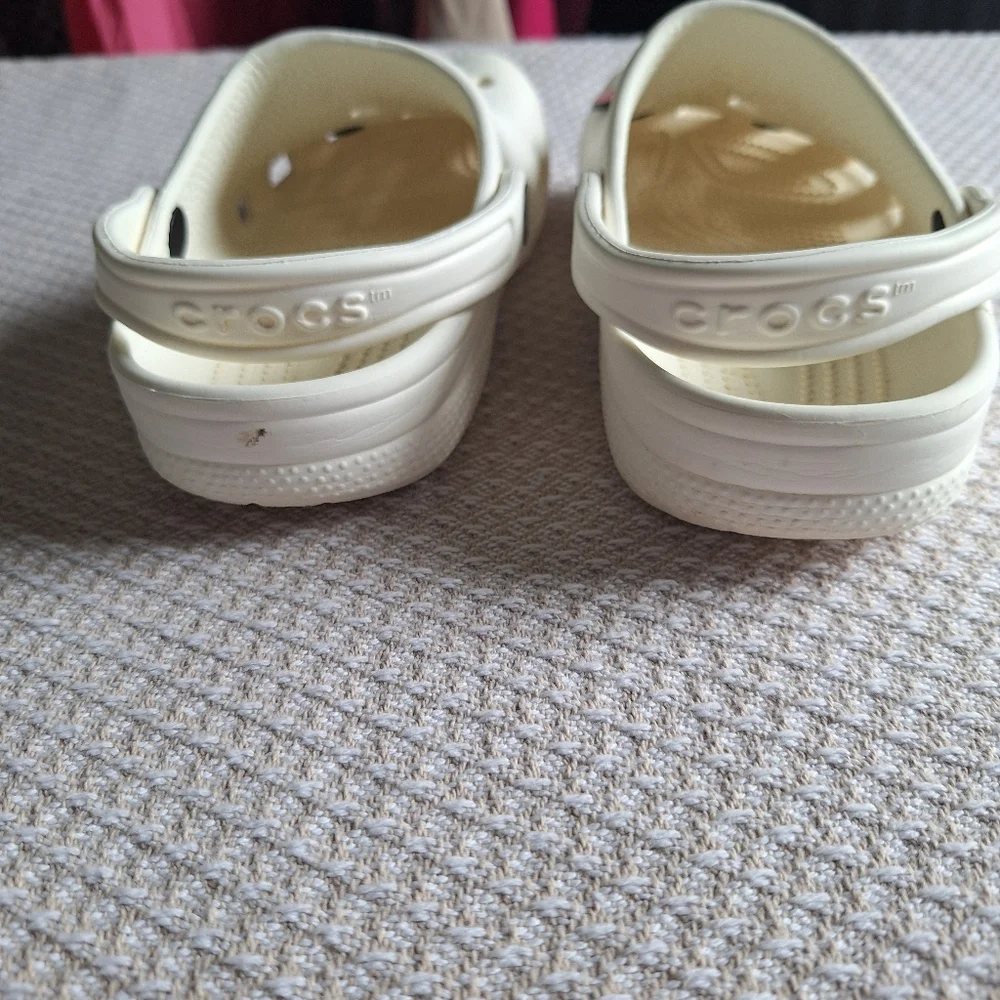 CROCS Kids Cream Clogs with Playful Charms